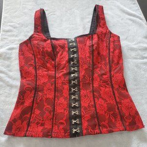Red Rose Corset Top